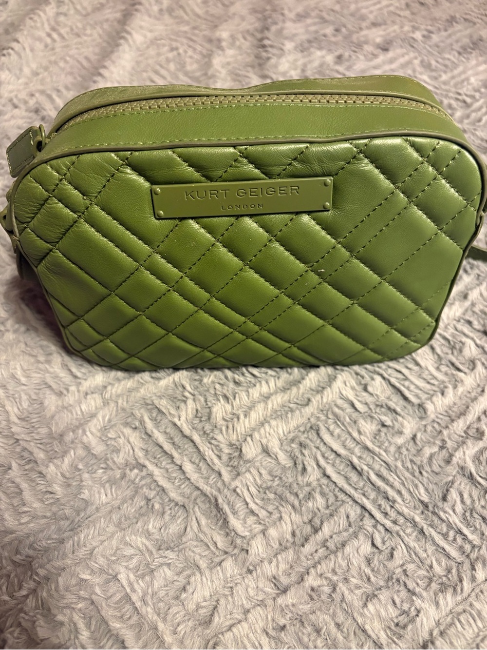Kurt Geiger Quilted Lime Green Cosmetic Case